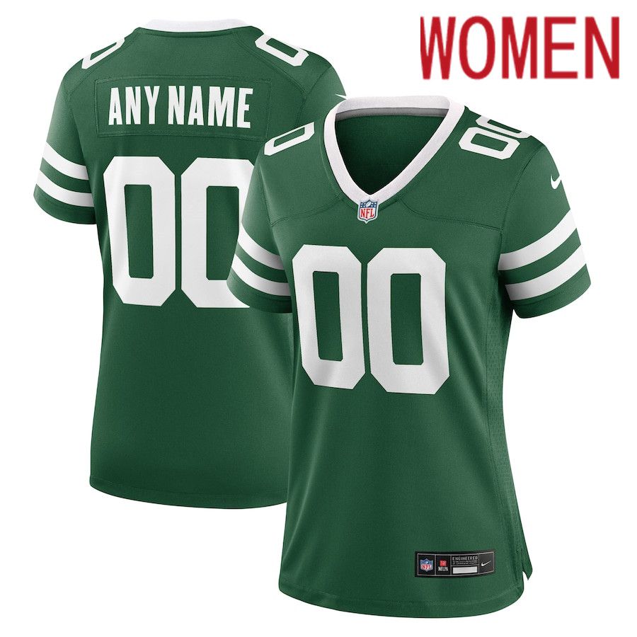 Women New York Jets Nike Legacy Green Custom Game NFL Jersey->women nfl jersey->Women Jersey